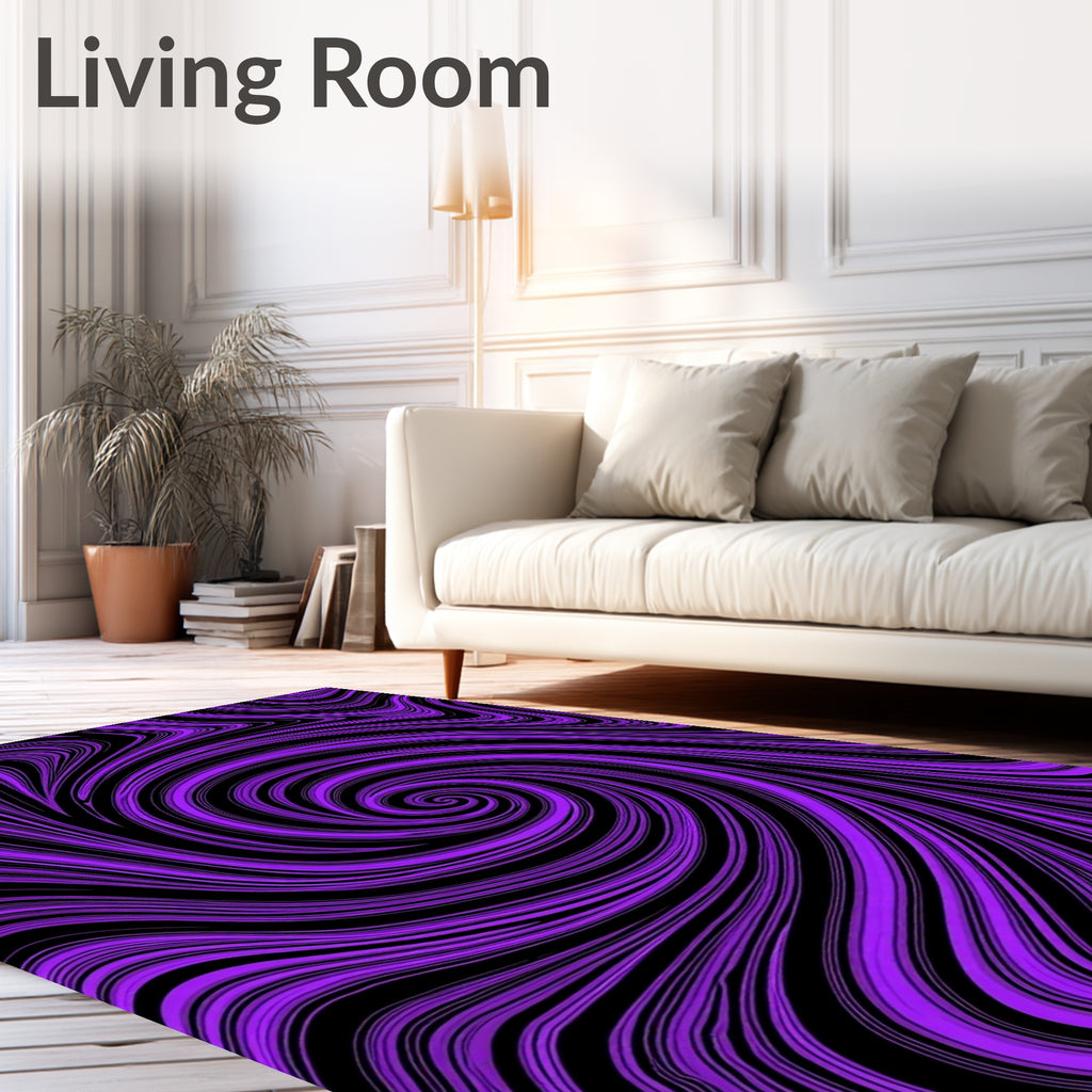 Vibrant Purple Swirl Abstract Rug
