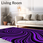 Vibrant Purple Swirl Abstract Rug