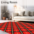 Bold Red Tartan Diamond Rug