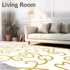 Gold Swirls Fluid Lines Rug