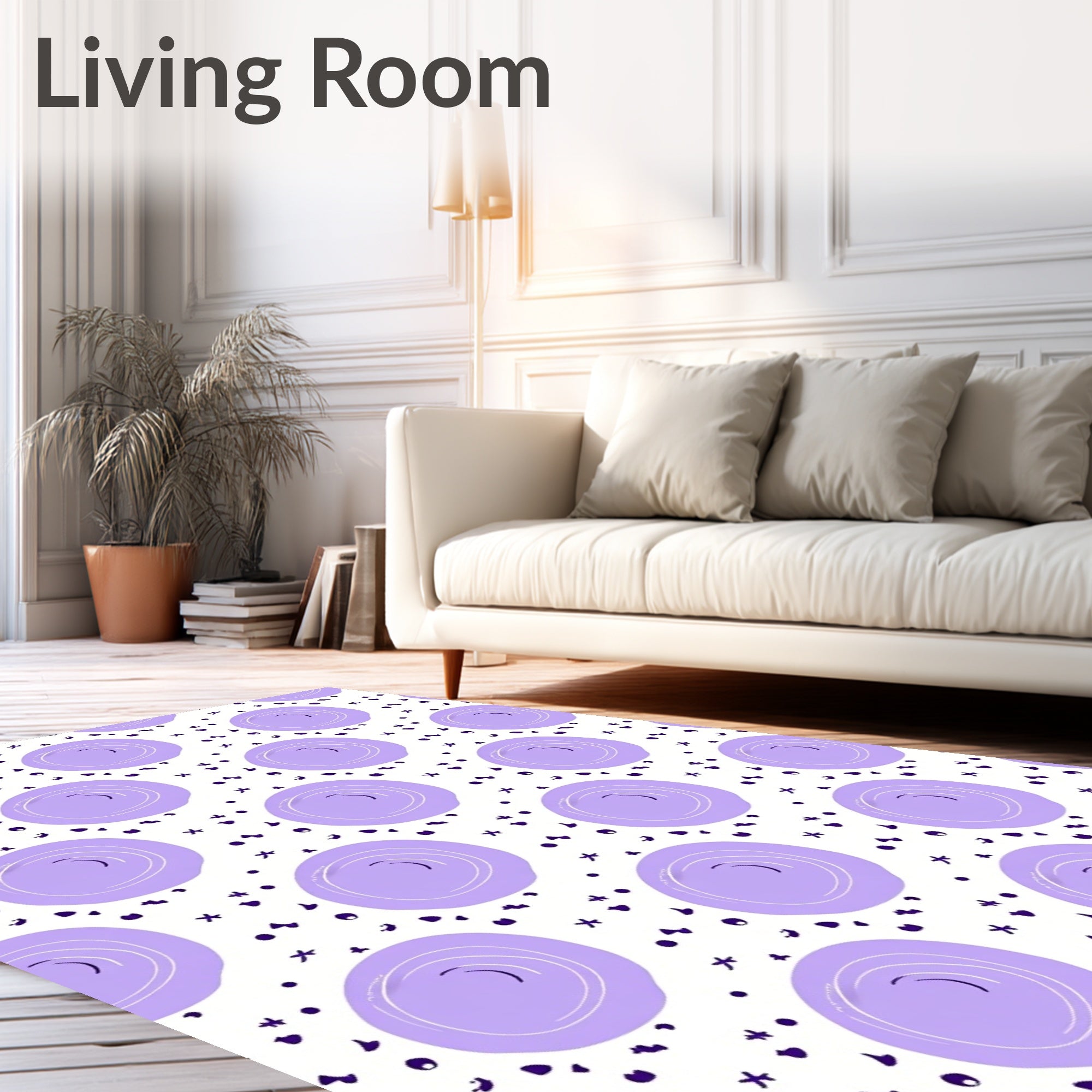 Pastel Purple Abstract Circles Sprinkle Rug