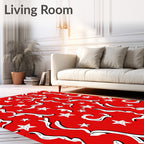Crimson Star Whimsical Swirls Rug