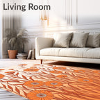 Orange Daisy Meadow Field Rug