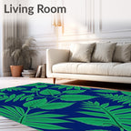 Verdant Green Leafy Branch Arrangement Rug