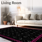Minimalist Black Gray Abstract Figures Rug