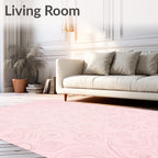Pink Swirling Roseline Scroll Rug