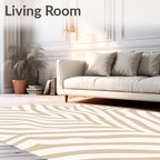Neutral Tan Zebra Stripe Rug
