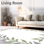 Green and Gray Leaf Vine Border Rug