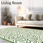 Emerald Green Organic Scrollwork Rug