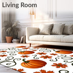 Autumn Pumpkin Swirl Foliage Rug