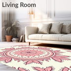Pink Floral Mandala Repeating Rug