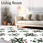 Crimson Green Floral Starburst Rapport Rug