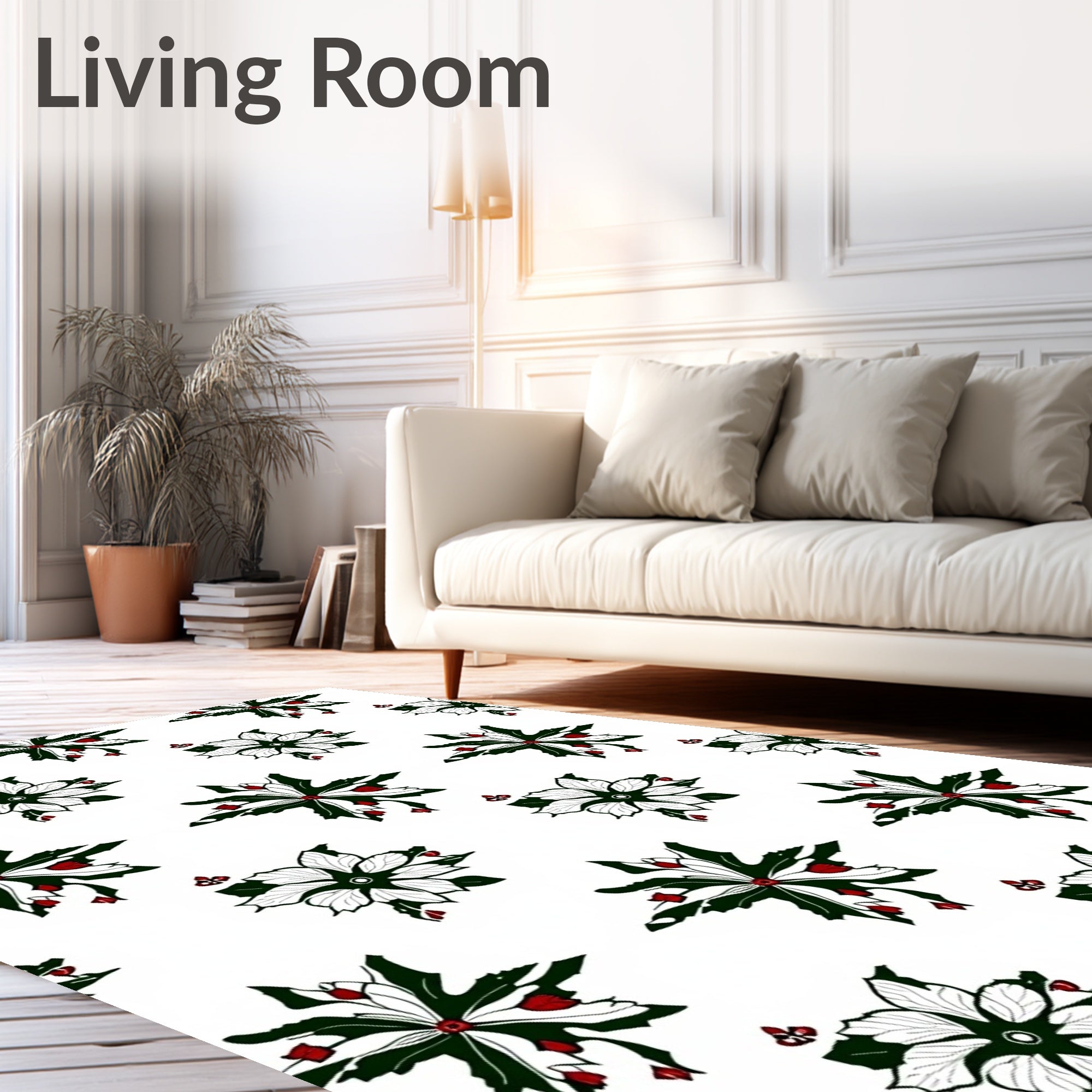 Crimson Green Floral Starburst Rapport Rug