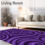 Royal Purple Swirl and Triangle Arrangement Rug