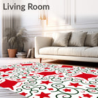 Whimsical Red Star Vine Whimsical Clusters Rug