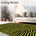 Bold Yellow Wavy Lines Rug