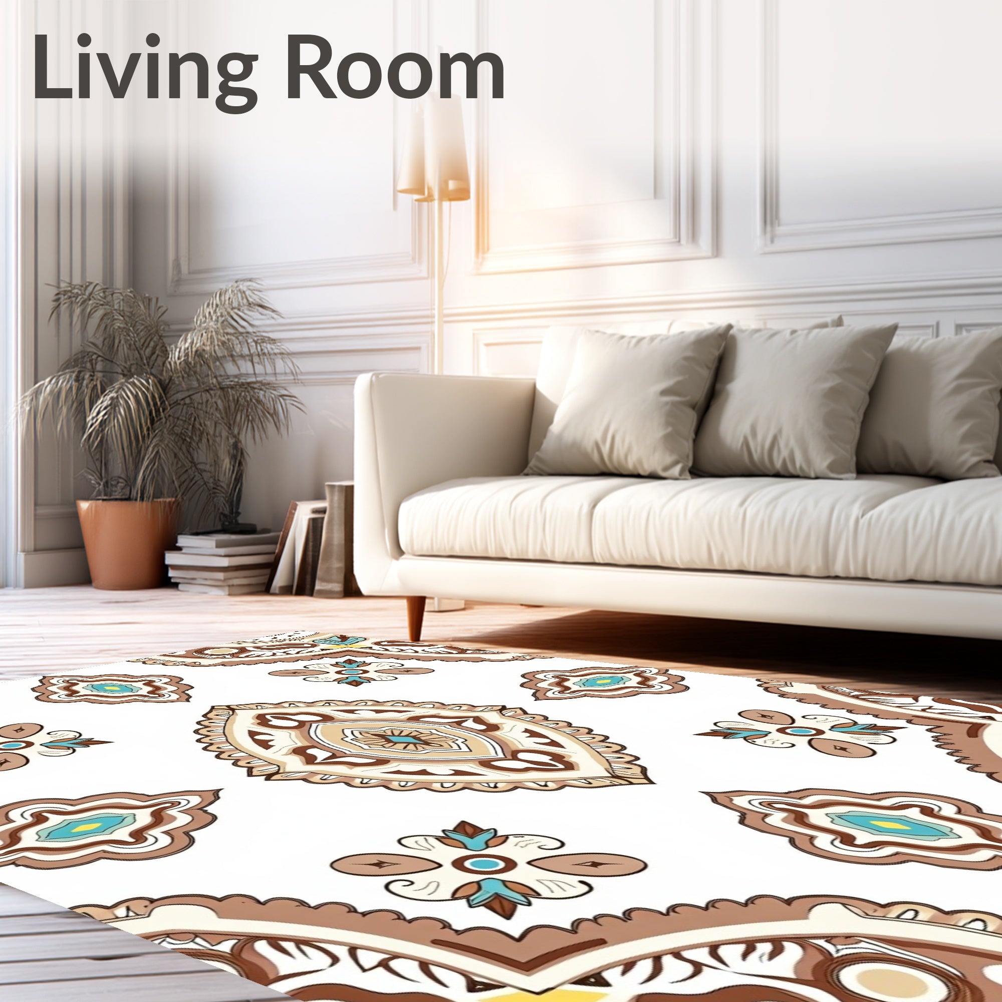 Earth Tones Medallion Arabesque Rug
