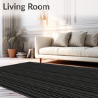 Dark Gray Vertical Stripe Rug