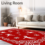 Red Snow Fairy Ballet Dancers Rug