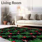 Evergreen Red Berry Garland Stripe Rug