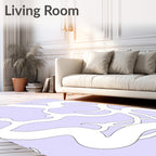 White Lavender Flowing Organic Weave Rug