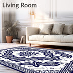 Classic Indigo Medallion Mandala Rug