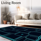 Sci-Fi Neon Circuit Board Rug