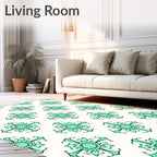 Emerald Green Ornamental medallion Rug