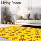 Crimson Snowflake Pine Tree Medley Rug
