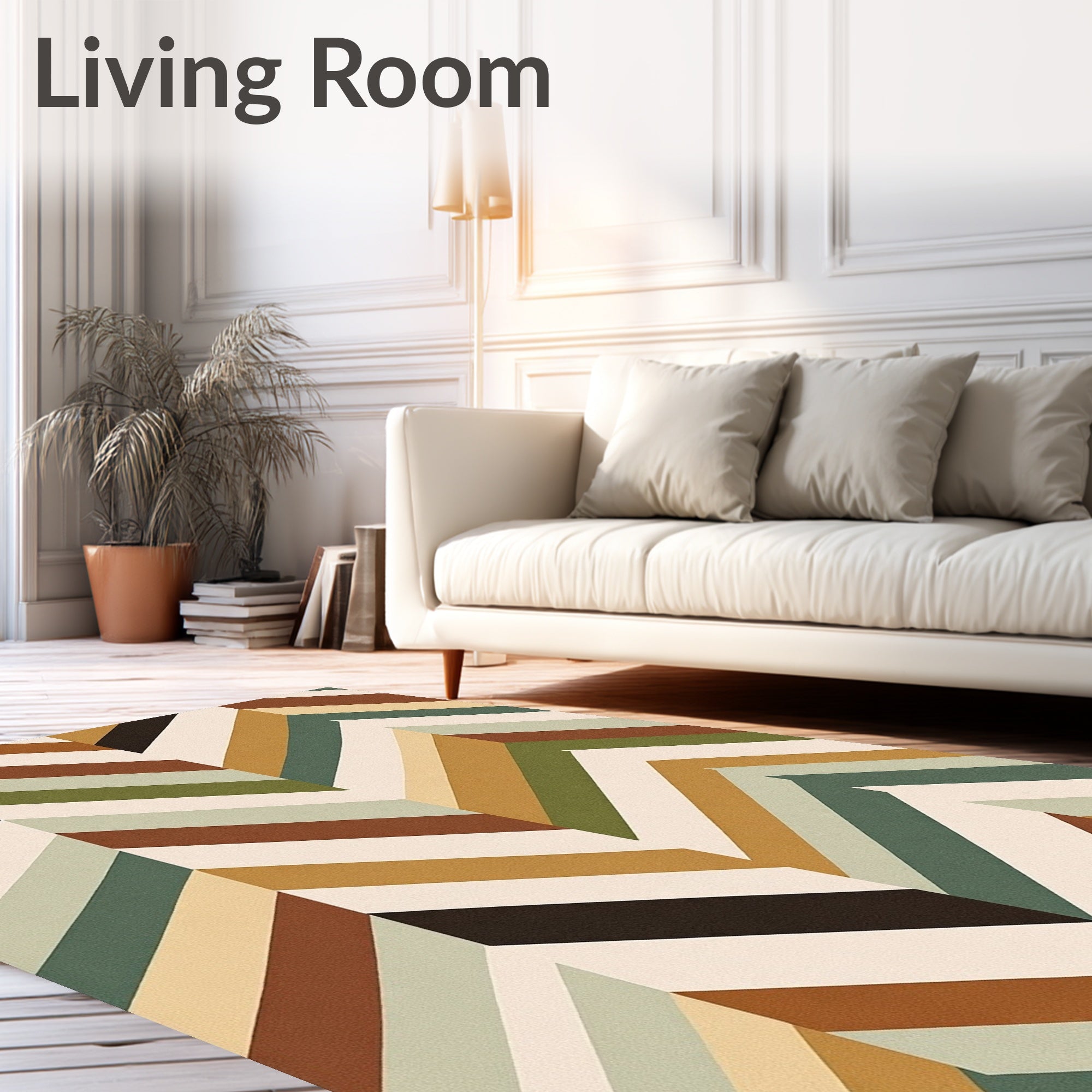 Geometric Chevron Earth Tone Rug