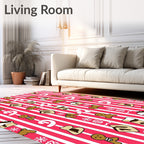 Festive Gingerbread Candy Cane Stripes Rug