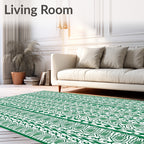 Emerald Green Organic Stripe Rug