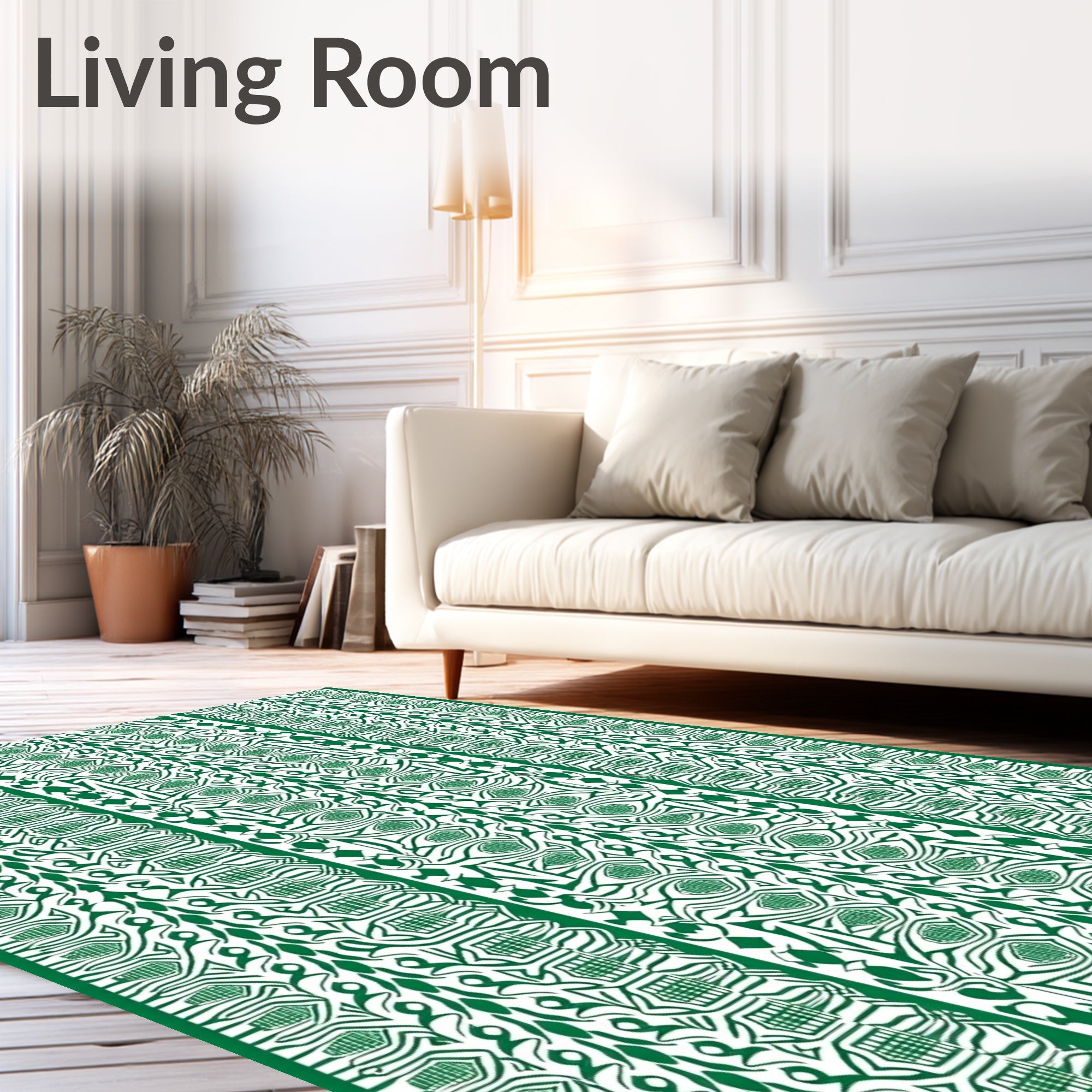 Emerald Green Organic Stripe Rug