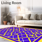 Yellow Dog Lattice Sapphire Rug