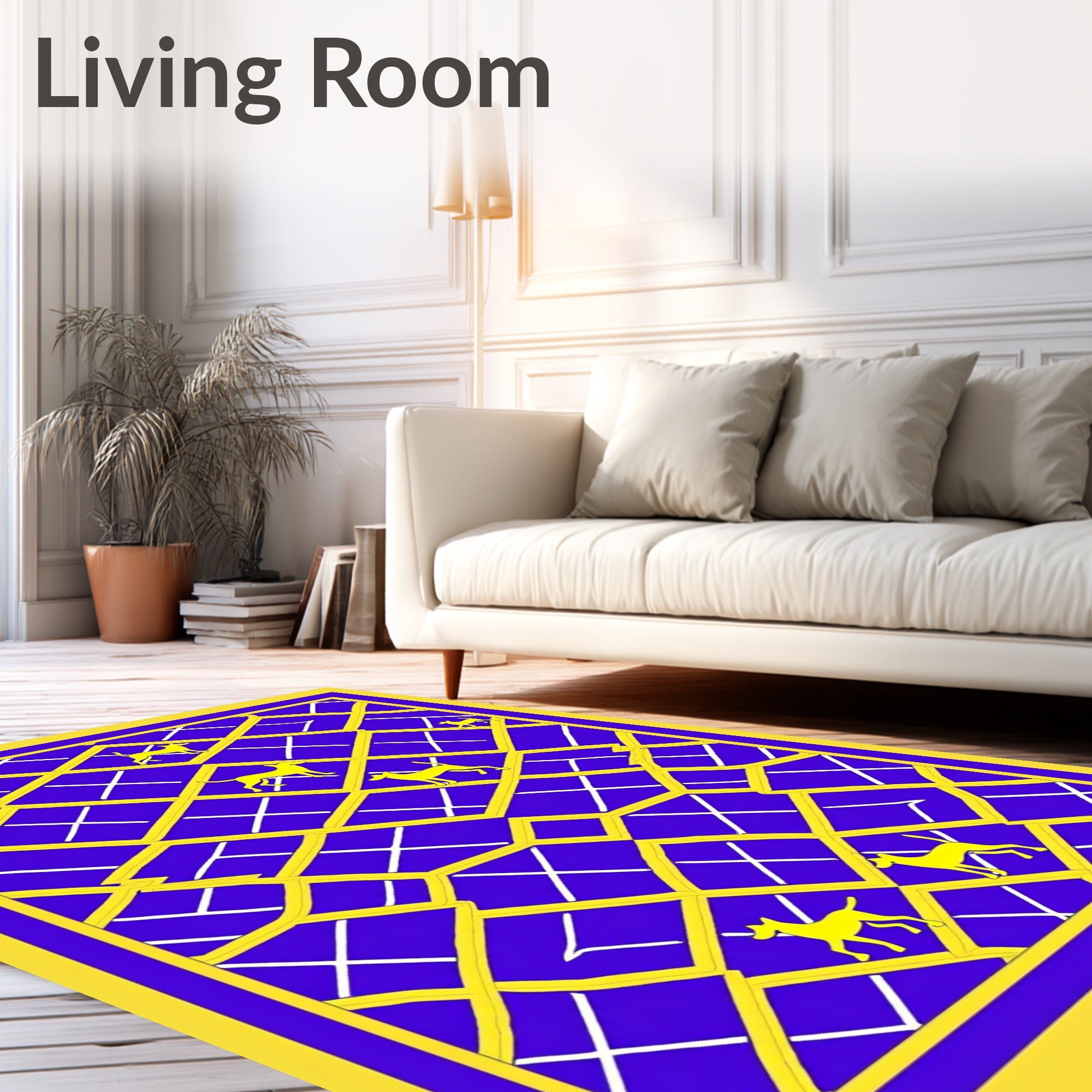 Yellow Dog Lattice Sapphire Rug