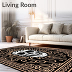 Dark Floral Skull Ornament Rug