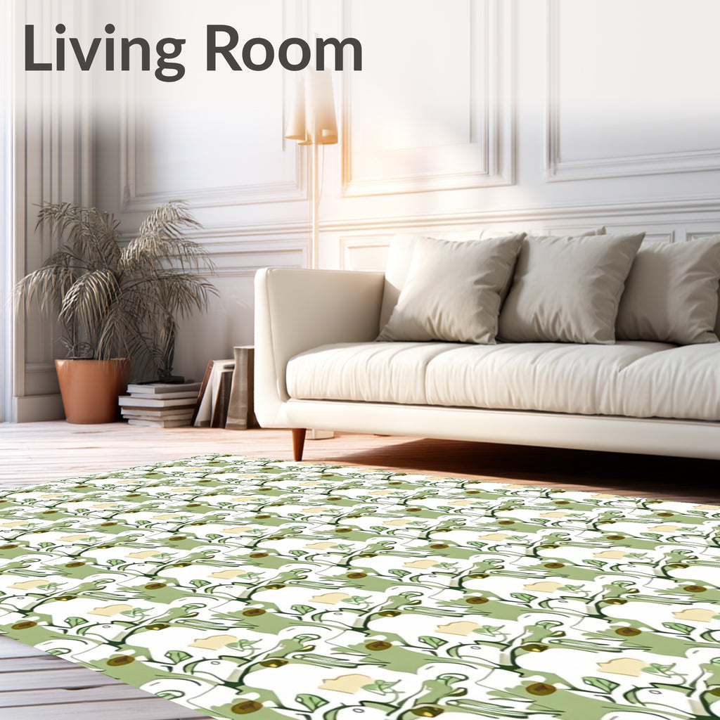 Leafy Twig Cream Abstract Vine Rug