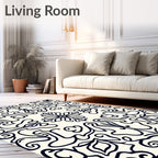Navy Classic Floral Symmetry Rug