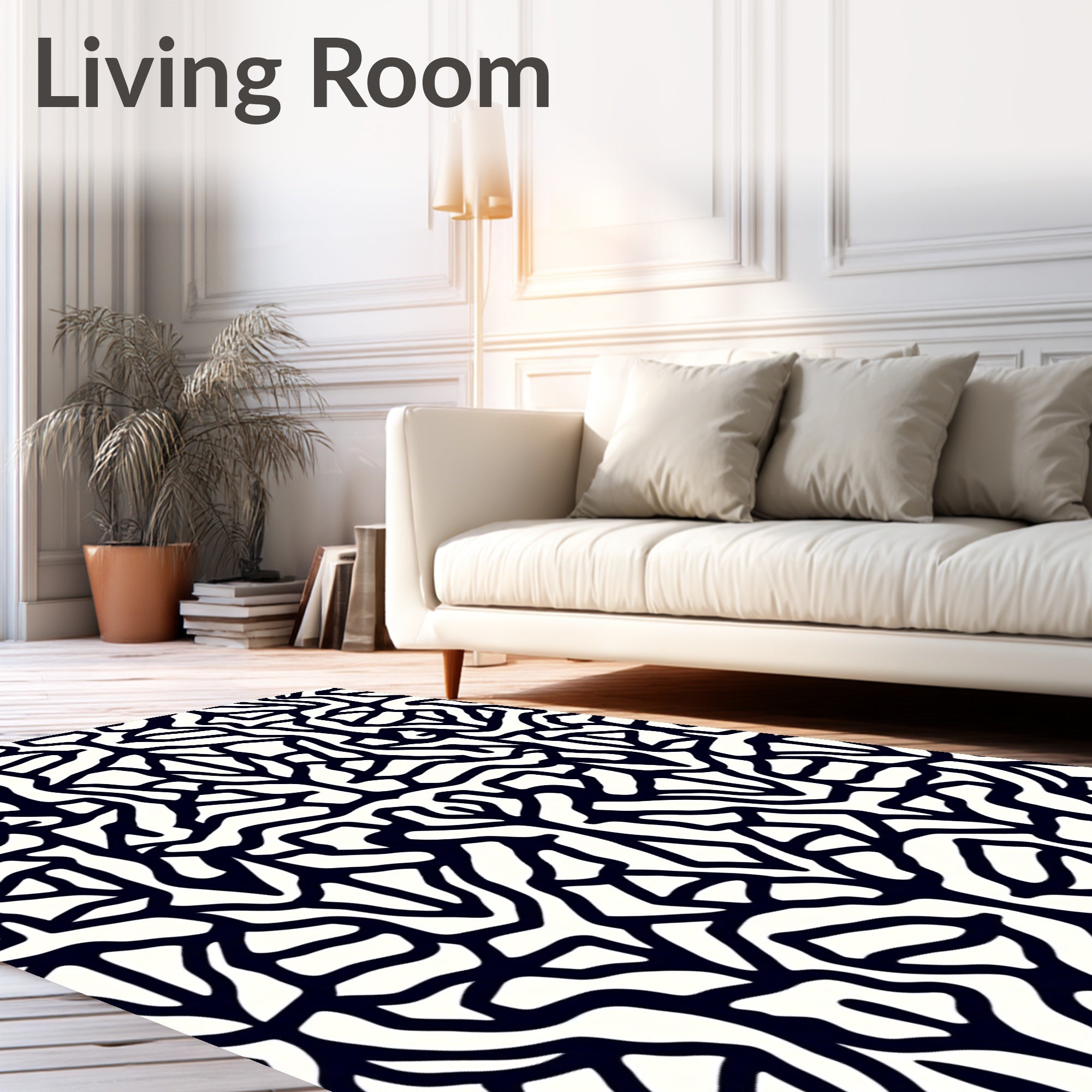 Organic Black Ivory Tree Root Rug