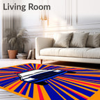 Retro Police Car Burst Rug