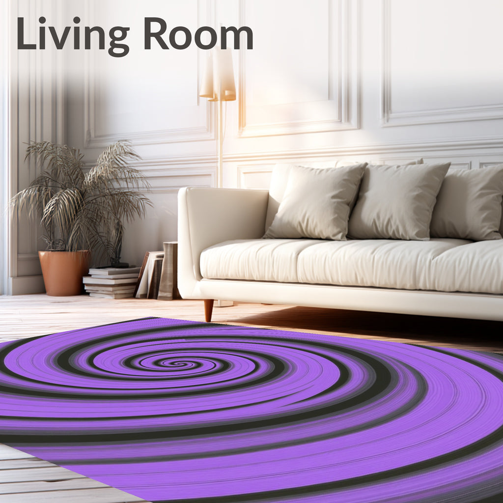 Amethyst Swirl Abstract Waves Rug