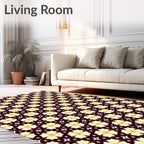 Golden Starburst Floral Medallion Rug
