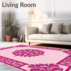 Fuchsia Frame Floral Medallion Rug