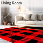 Classic Red Black Buffalo Check Rug
