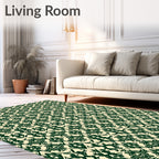 Emerald Vintage Floral Interlock Rug