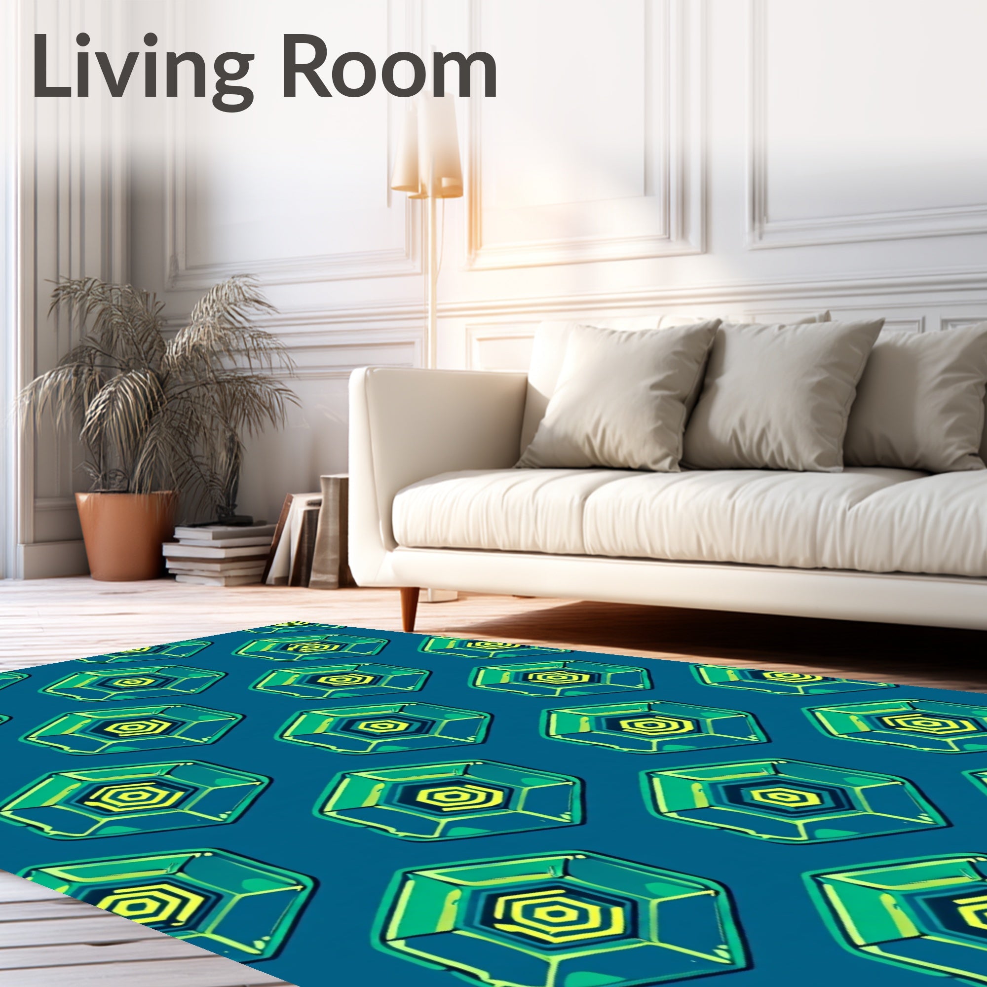 Emerald Hexagon Gemstone Repeat Rug