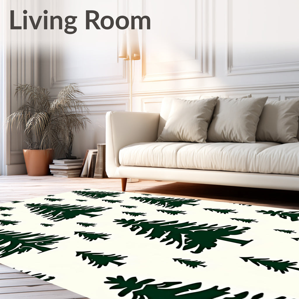 Dark Green Pine Forest Repeat Rug