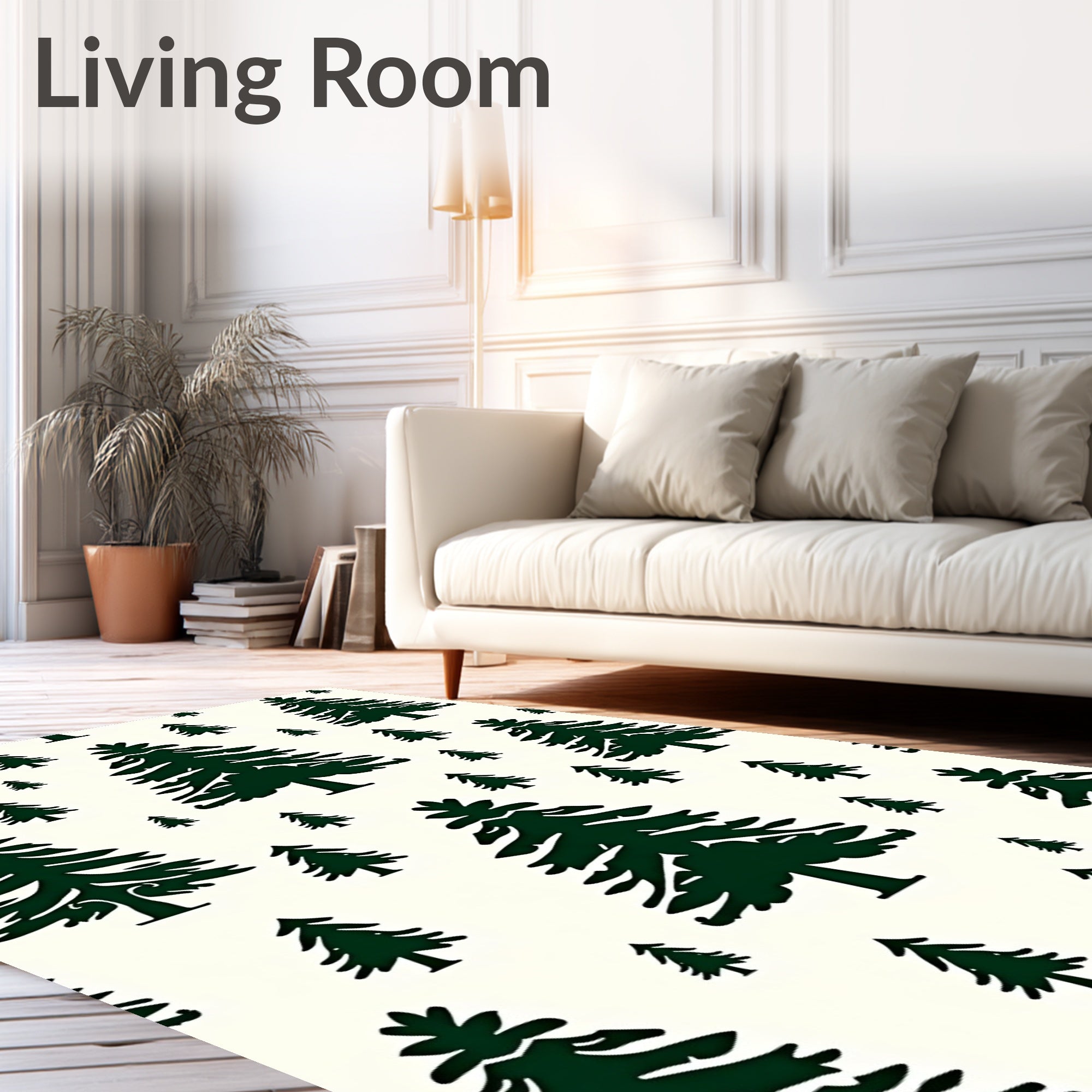 Dark Green Pine Forest Repeat Rug