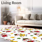 Cute Autumn Mice Falling Leaves Rug