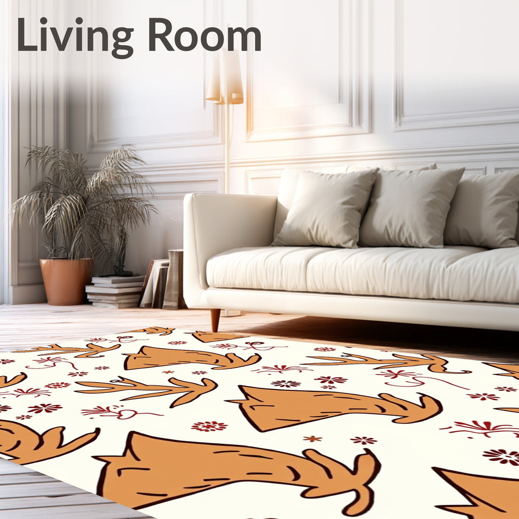 Terracotta Coral Branch Botanical Whimsy Rug